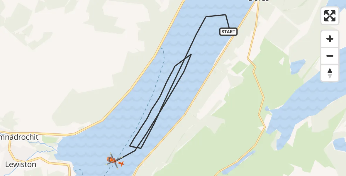 Flight route Coastguard Helicopter Loch Ness - Loch Ness, 17 July 2026, 09:37