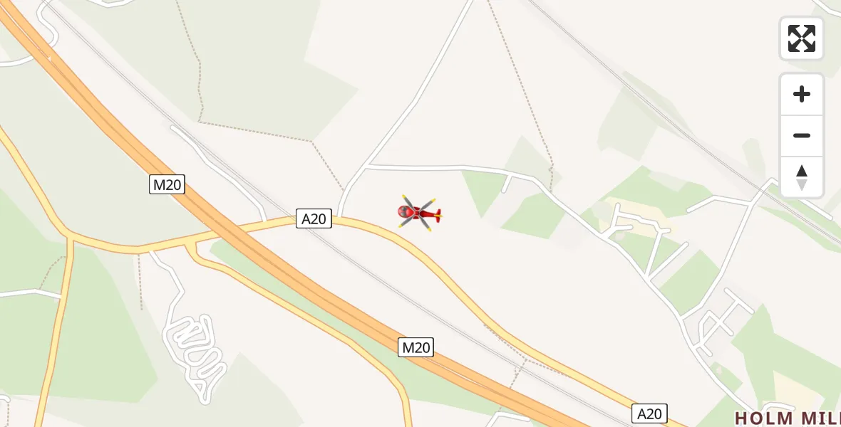 Flight route Air Ambulance Helicopter Maidstone - Maidstone, 17 July 2026, 11:27