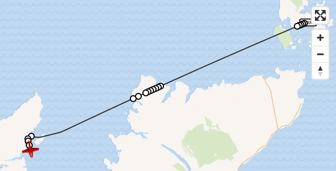 Flight route Air Ambulance Aircraft Kirkwall - Inner Seas, 17 July 2026, 11:34
