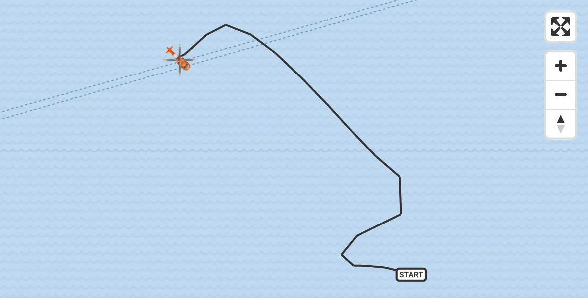 Flight route Coastguard Helicopter English Channel - English Channel, 17 July 2026, 14:00