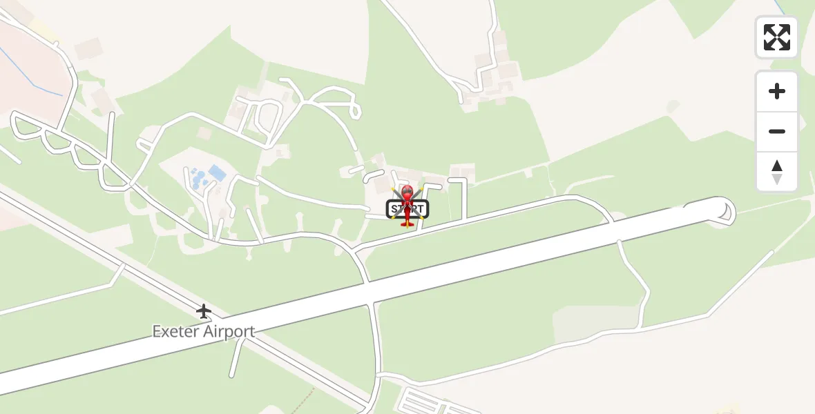 Flight route Air Ambulance Helicopter Exeter International Airport - Exeter International Airport, 17 July 2026, 16:19