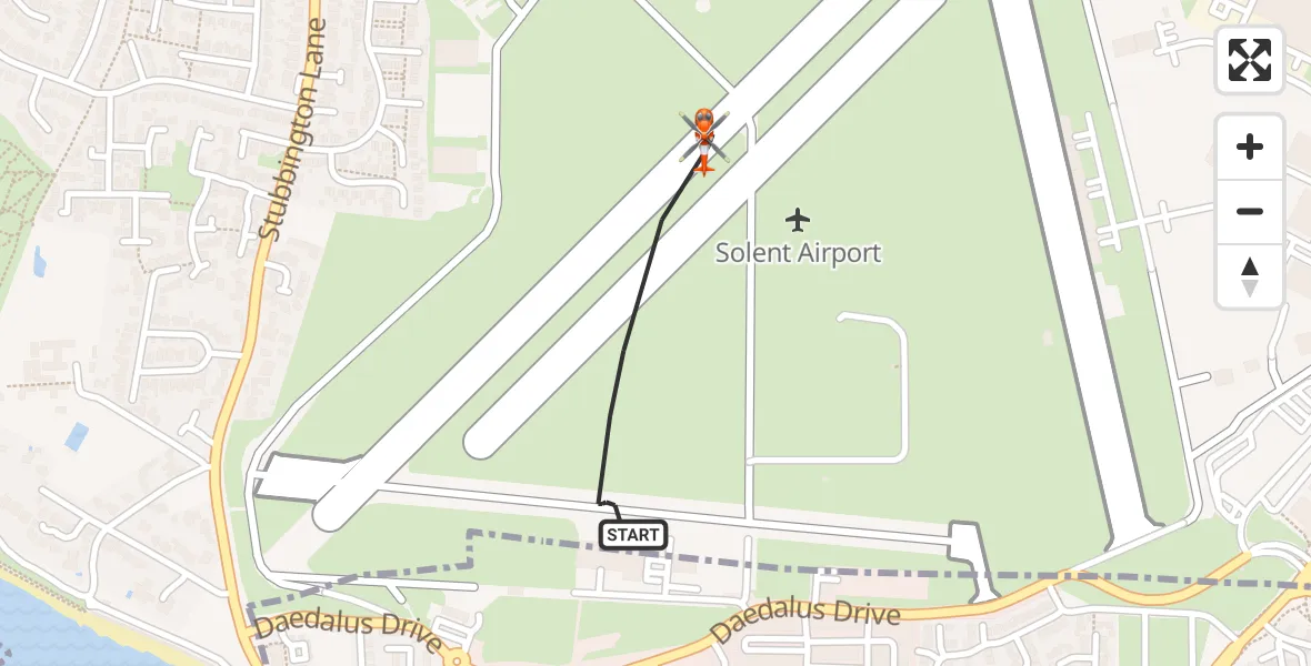 Flight route Coastguard Helicopter Solent Airport - Solent Airport, 17 July 2026, 18:35