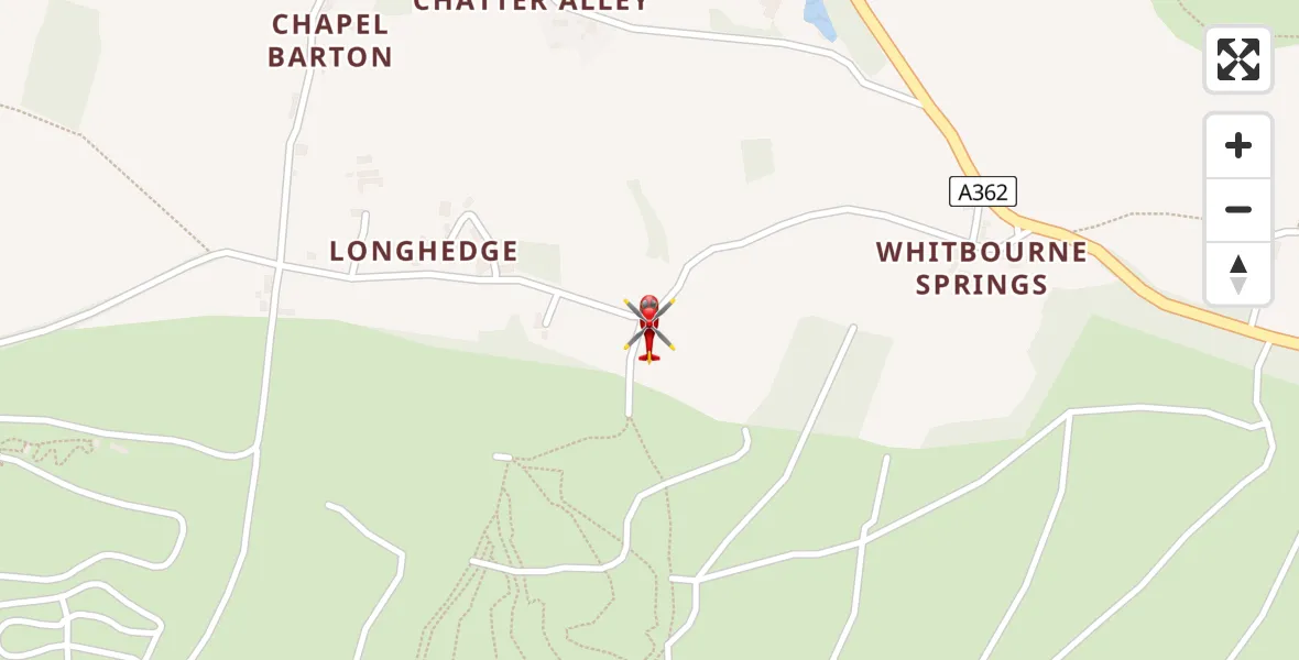 Flight route Air Ambulance Helicopter Corsley Heath - Corsley Heath, 18 July 2026, 11:05