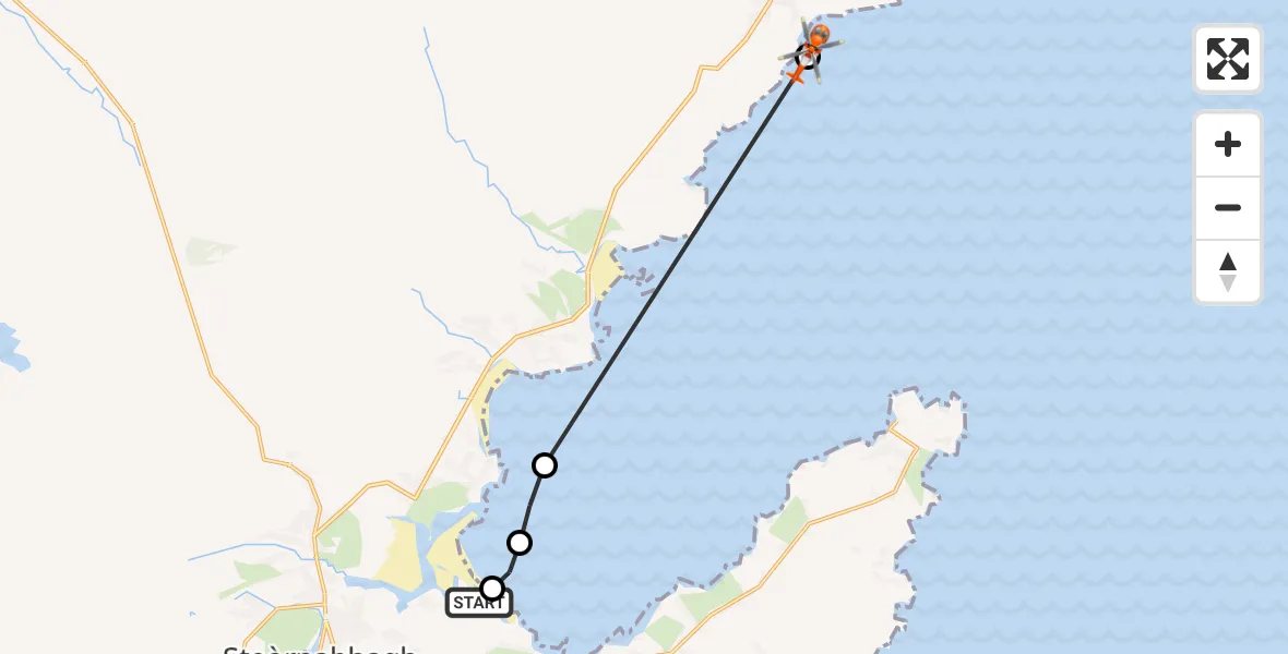 Flight route Coastguard Helicopter Stornoway Airport - Inner Seas, 18 July 2026, 13:39
