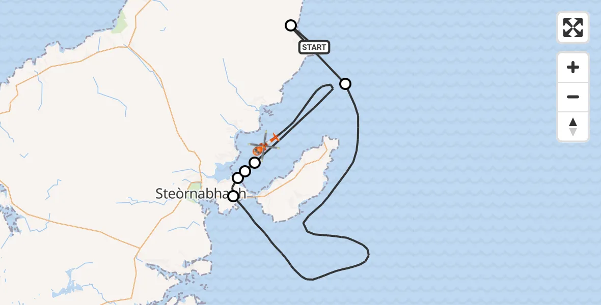 Flight route Coastguard Helicopter Inner Seas - Inner Seas, 18 July 2026, 13:46