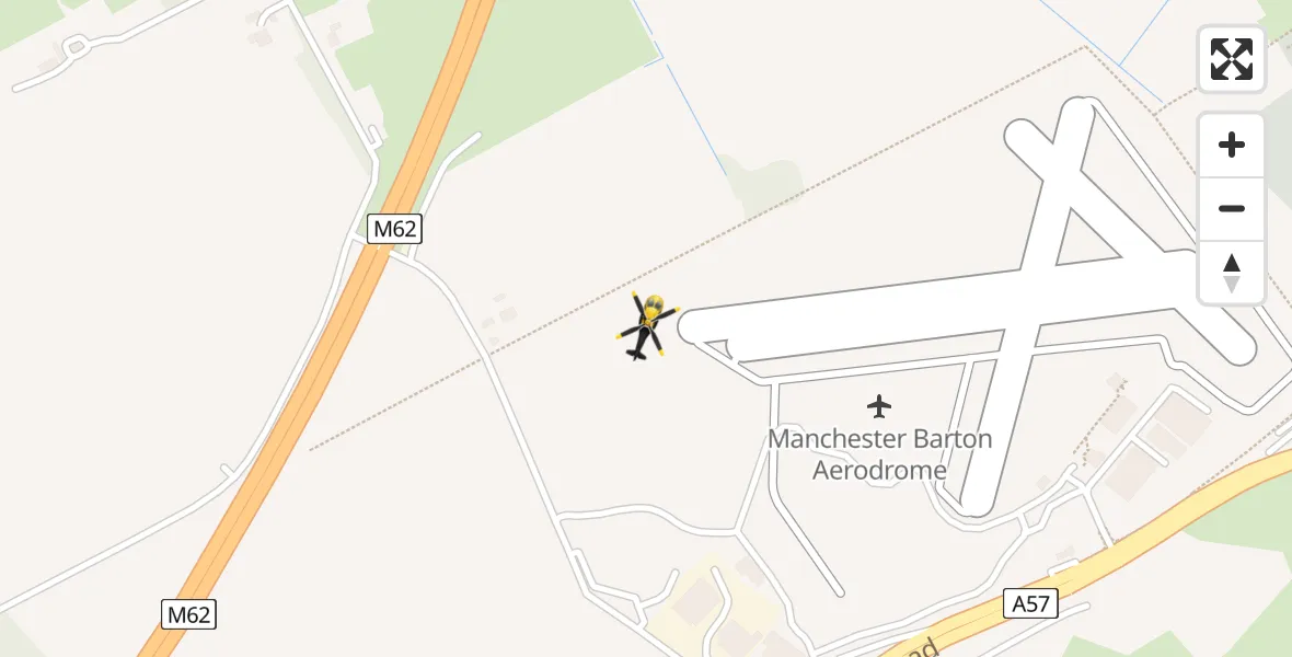 Flight route Police Helicopter Manchester Barton Aerodrome - Manchester Barton Aerodrome, 18 July 2026, 21:58