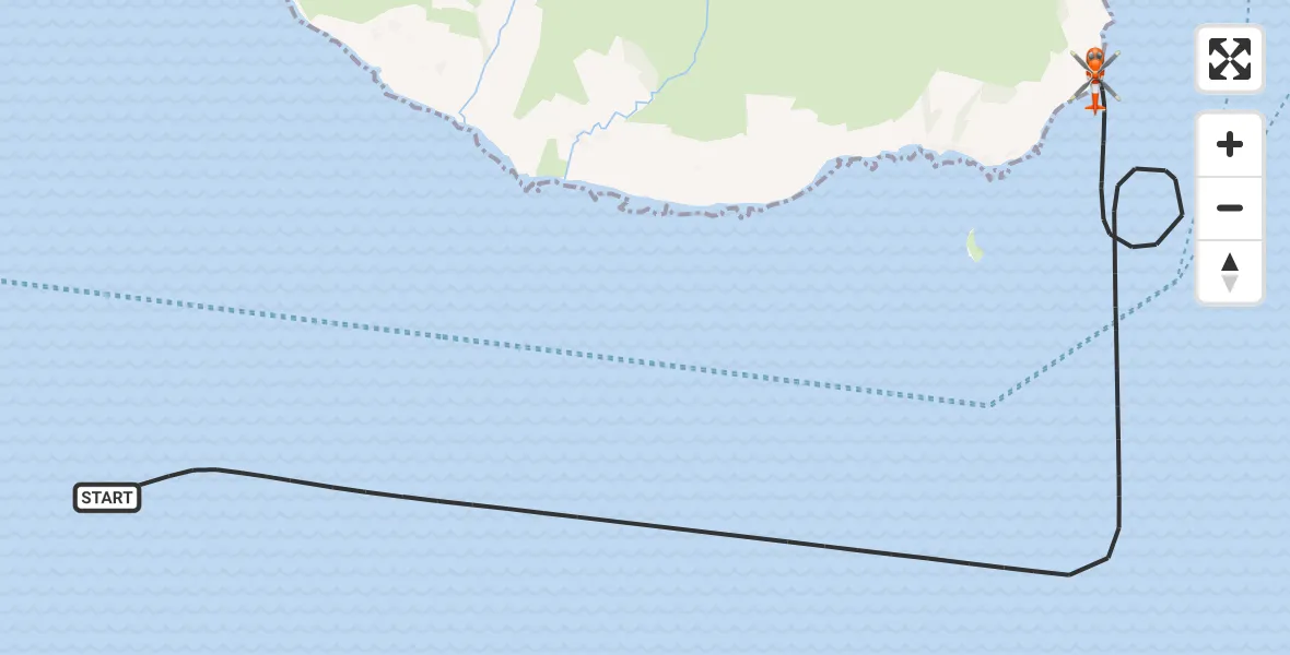 Flight route Coastguard Helicopter Inner Seas - Inner Seas, 19 July 2026, 09:26
