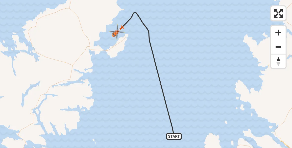 Flight route Coastguard Helicopter Inner Seas - Inner Seas, 19 July 2026, 09:35