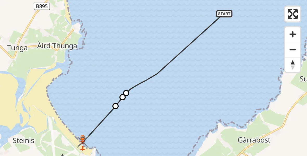 Flight route Coastguard Helicopter Inner Seas - Mealabost, 19 July 2026, 09:54