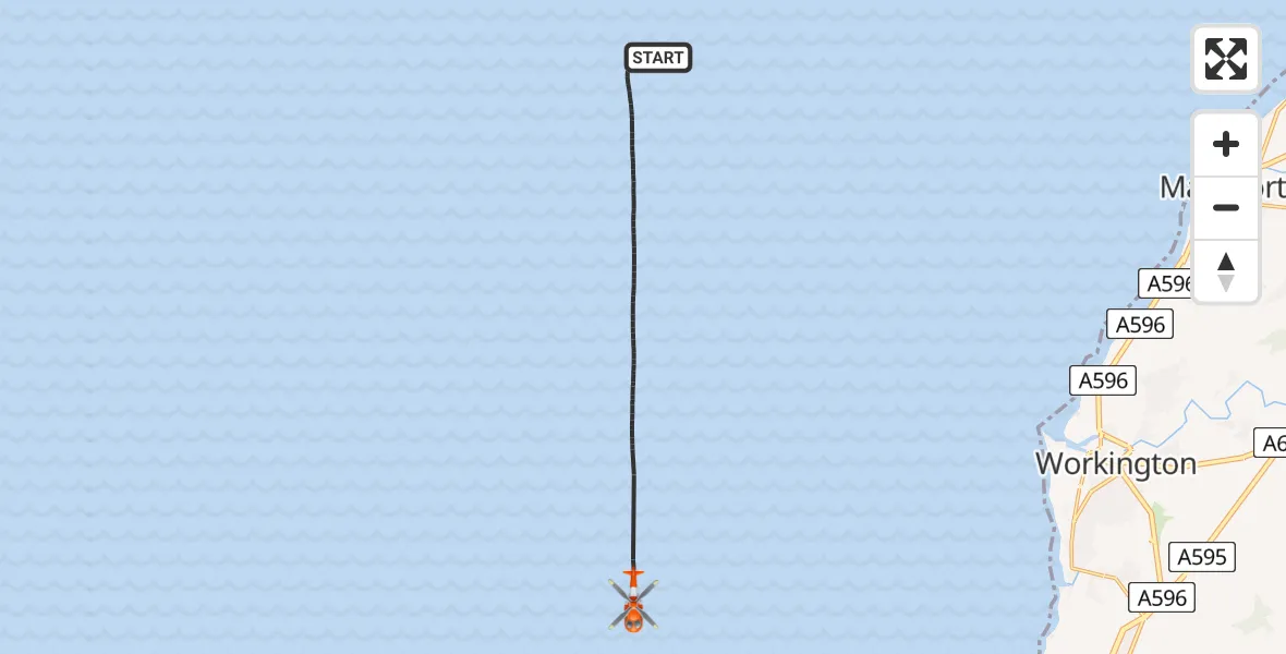 Flight route Coastguard Helicopter Irish Sea - Irish Sea, 19 July 2026, 11:11