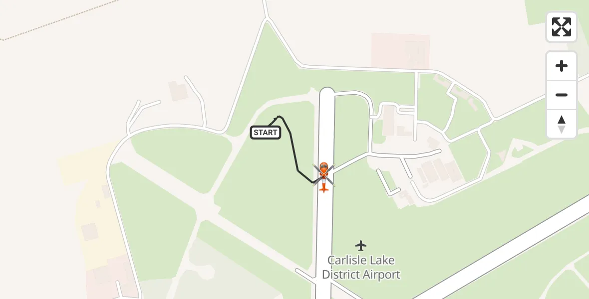 Flight route Coastguard Helicopter Carlisle Lake District Airport - Carlisle Lake District Airport, 19 July 2026, 12:29