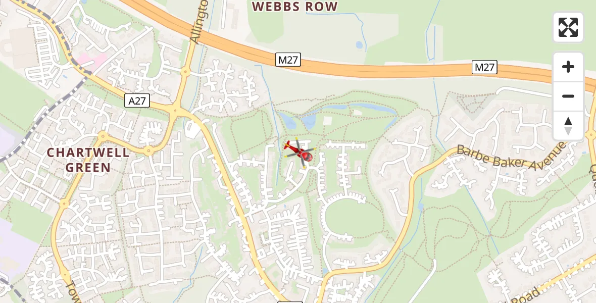 Flight route Air Ambulance Helicopter West End - West End, 19 July 2026, 13:10