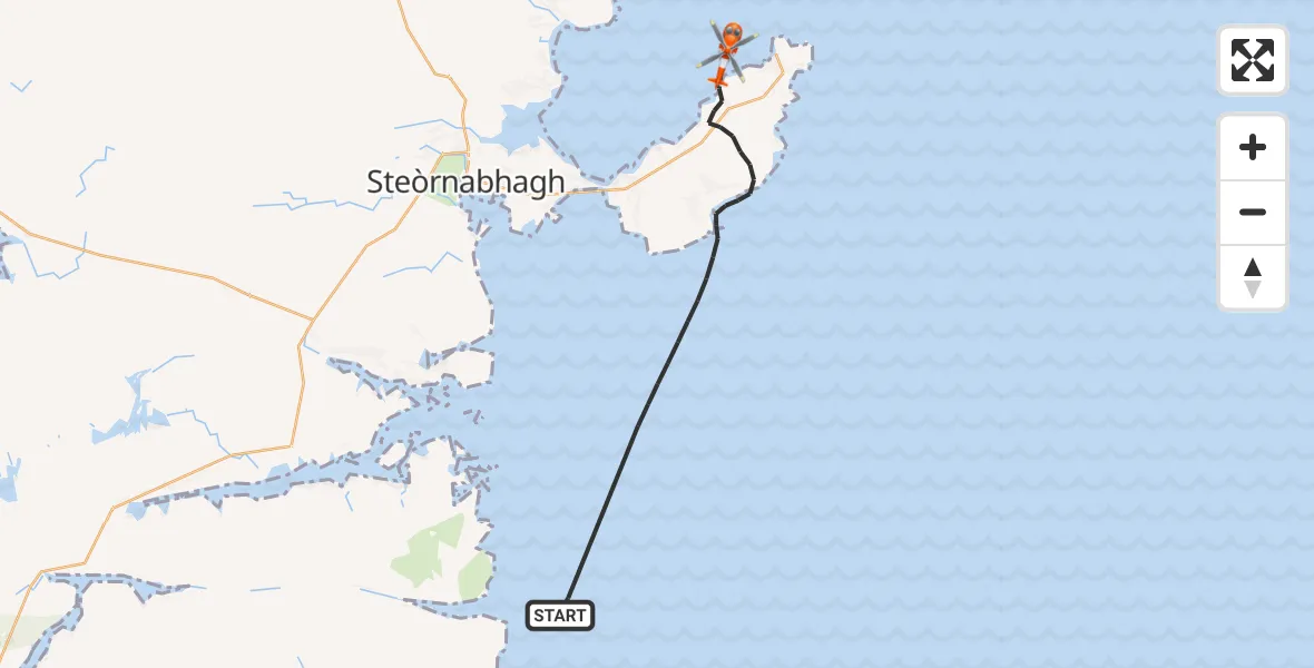 Flight route Coastguard Helicopter Inner Seas - Inner Seas, 19 July 2026, 14:57