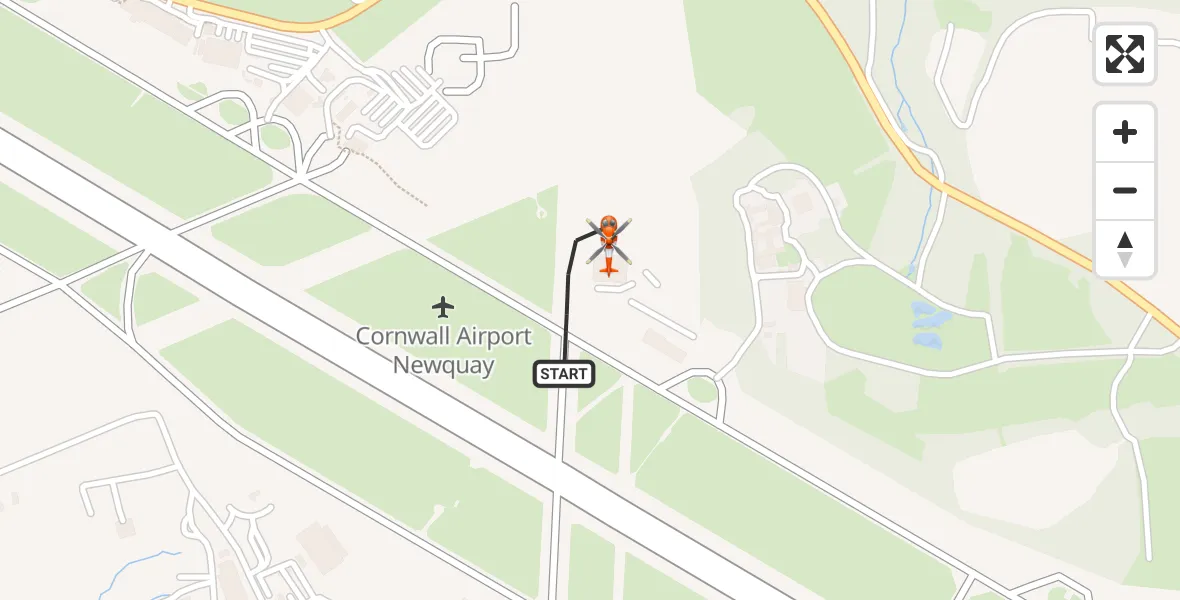 Flight route Coastguard Helicopter Cornwall Airport Newquay - Cornwall Airport Newquay, 19 July 2026, 15:35