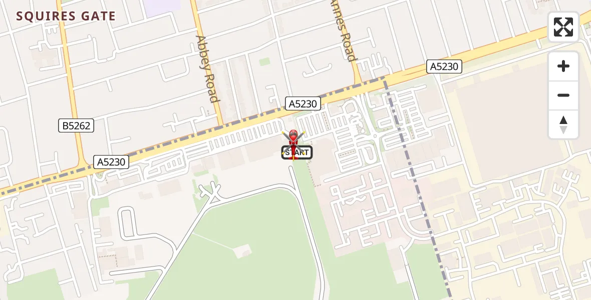 Flight route Air Ambulance Helicopter Blackpool Airport - Blackpool Airport, 19 July 2026, 15:35