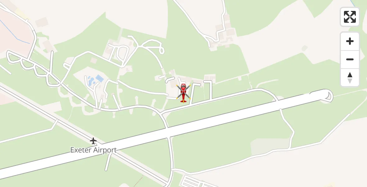 Flight route Air Ambulance Helicopter Exeter International Airport - Exeter International Airport, 19 July 2026, 21:53