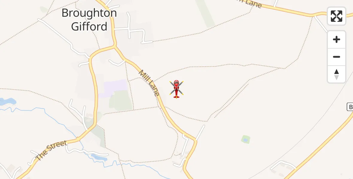 Flight route Air Ambulance Helicopter Broughton Gifford - Broughton Gifford, 19 July 2026, 22:16