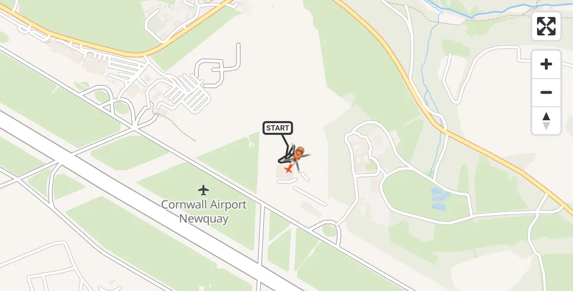 Flight route Coastguard Helicopter Cornwall Airport Newquay - Cornwall Airport Newquay, 20 July 2026, 06:59