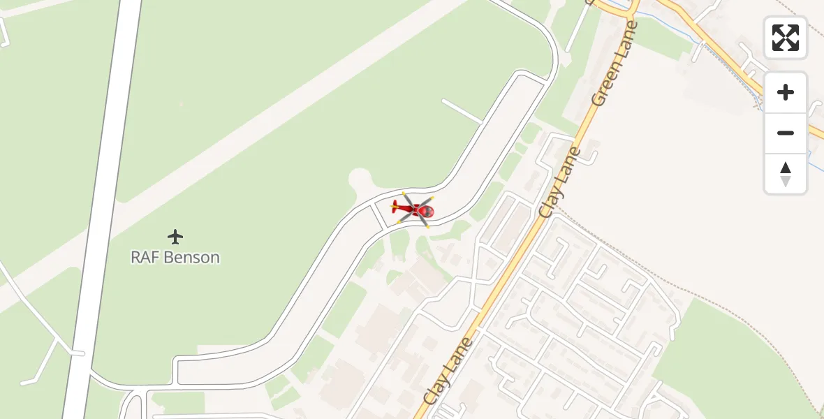 Flight route Air Ambulance Helicopter RAF Benson - RAF Benson, 20 July 2026, 08:00