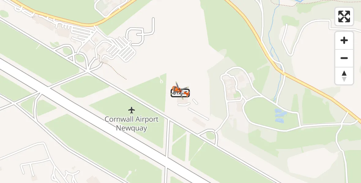 Flight route Coastguard Helicopter Cornwall Airport Newquay - Cornwall Airport Newquay, 20 July 2026, 12:57