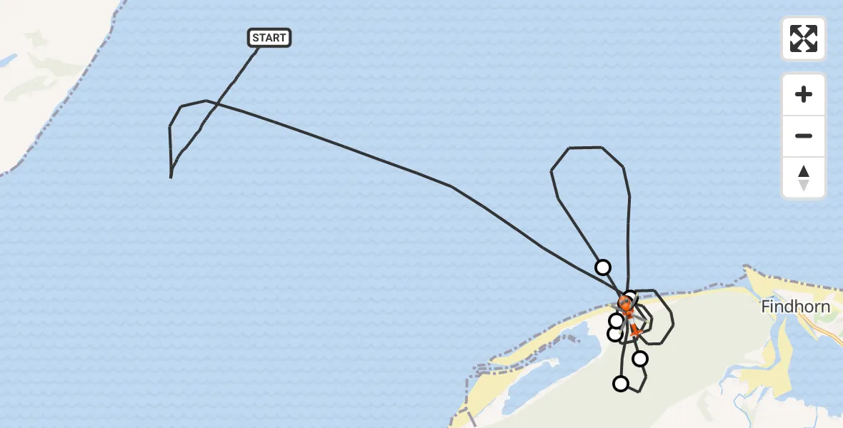 Flight route Coastguard Helicopter North Sea - Buckie Loch, 20 July 2026, 13:22