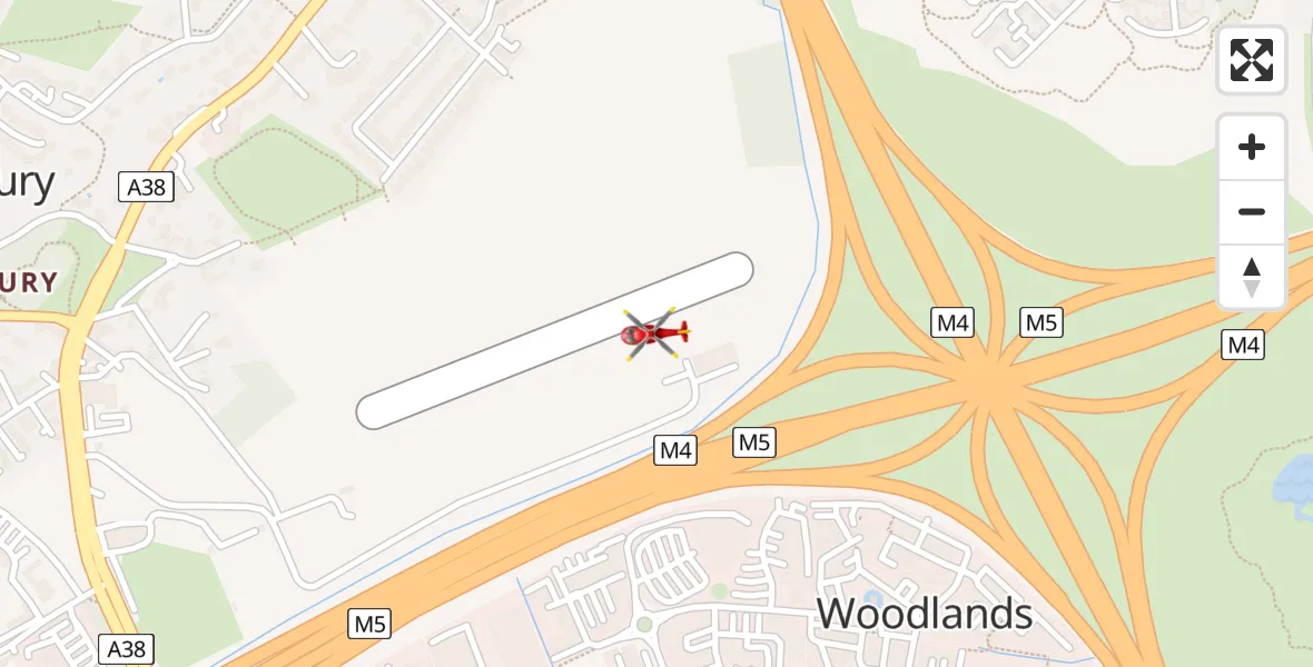 Flight route Air Ambulance Helicopter Almondsbury Helicopter Base - Almondsbury Helicopter Base, 20 July 2026, 16:31