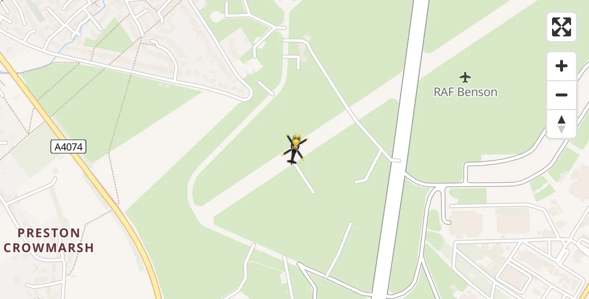 Flight route Police Helicopter RAF Benson - RAF Benson, 20 July 2026, 22:51