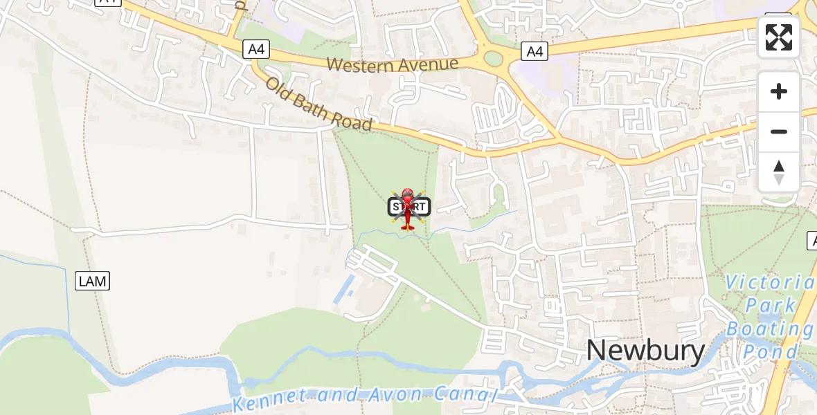Flight route Air Ambulance Helicopter Newbury - Newbury, 21 July 2026, 08:47