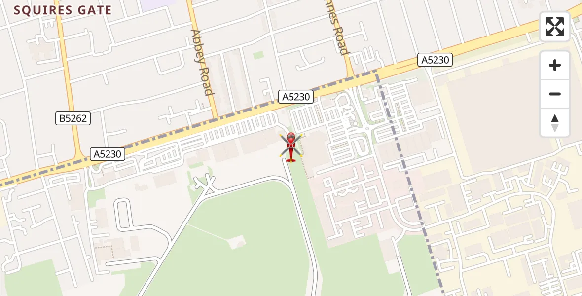Flight route Air Ambulance Helicopter Blackpool Airport - Blackpool Airport, 21 July 2026, 10:47