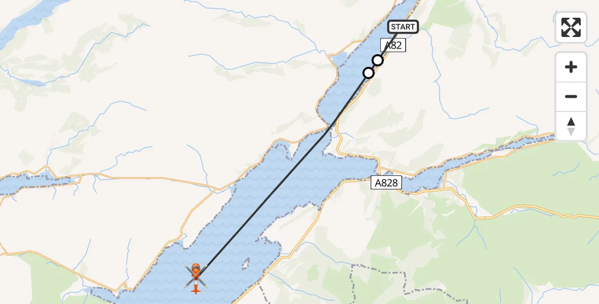 Flight route Coastguard Helicopter Achintore - Inner Seas, 21 July 2026, 10:48