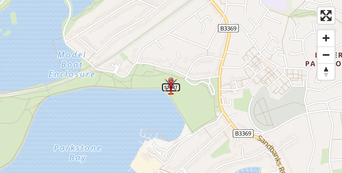 Flight route Air Ambulance Helicopter Poole - Poole, 21 July 2026, 12:52