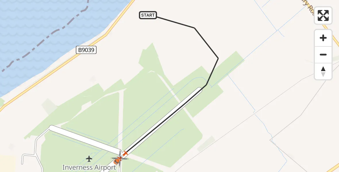 Flight route Coastguard Helicopter Inverness Airport - Inverness Airport, 21 July 2026, 16:38