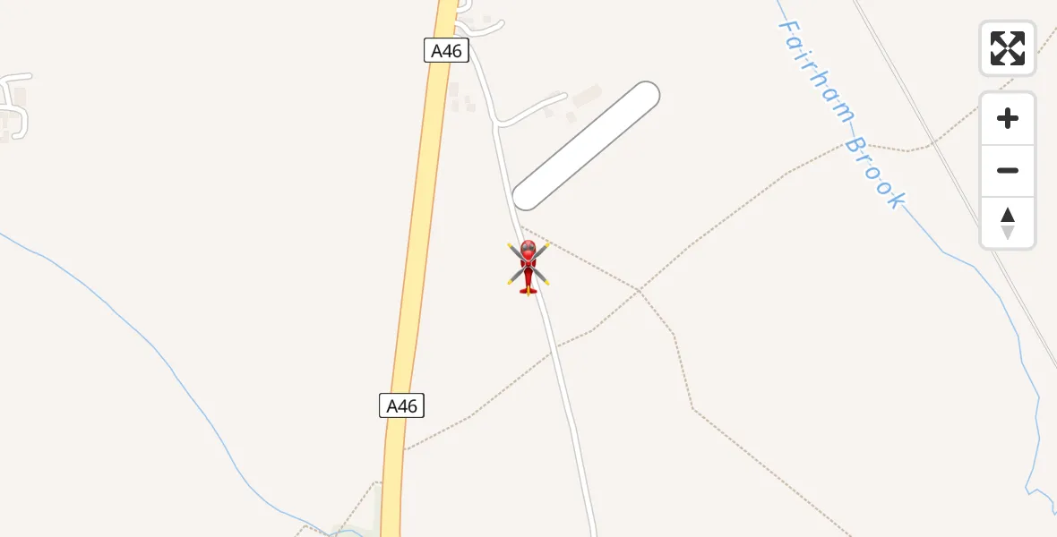 Flight route Air Ambulance Helicopter Nottingham Heliport - Nottingham Heliport, 21 July 2026, 17:03