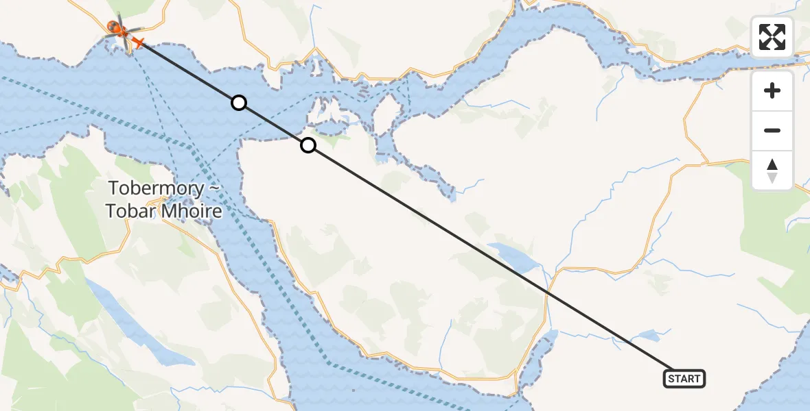 Flight route Coastguard Helicopter Highland - Inner Seas, 21 July 2026, 17:24