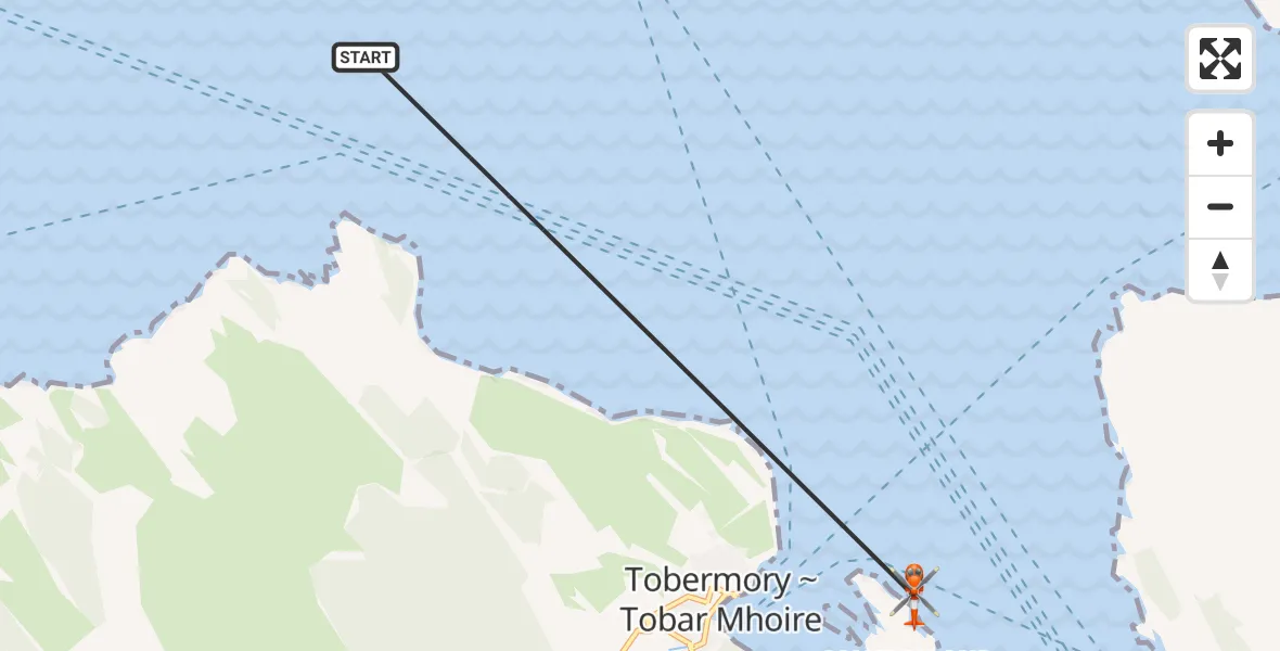 Flight route Coastguard Helicopter Inner Seas - Inner Seas, 21 July 2026, 18:27