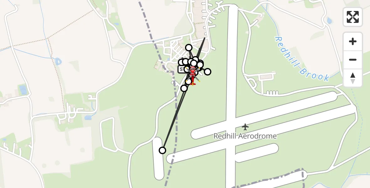 Flight route Air Ambulance Helicopter Redhill Aerodrome - Redhill Aerodrome, 22 July 2026, 06:03