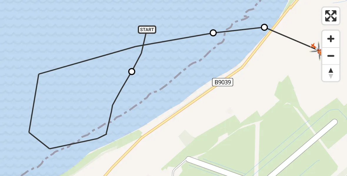 Flight route Coastguard Helicopter Ardersier - Inverness Airport, 22 July 2026, 10:48