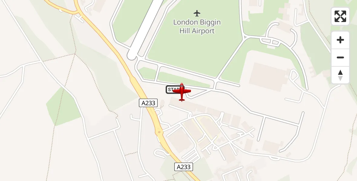 Flight route Air Ambulance Aircraft London Biggin Hill Airport - London Biggin Hill Airport, 22 July 2026, 11:16