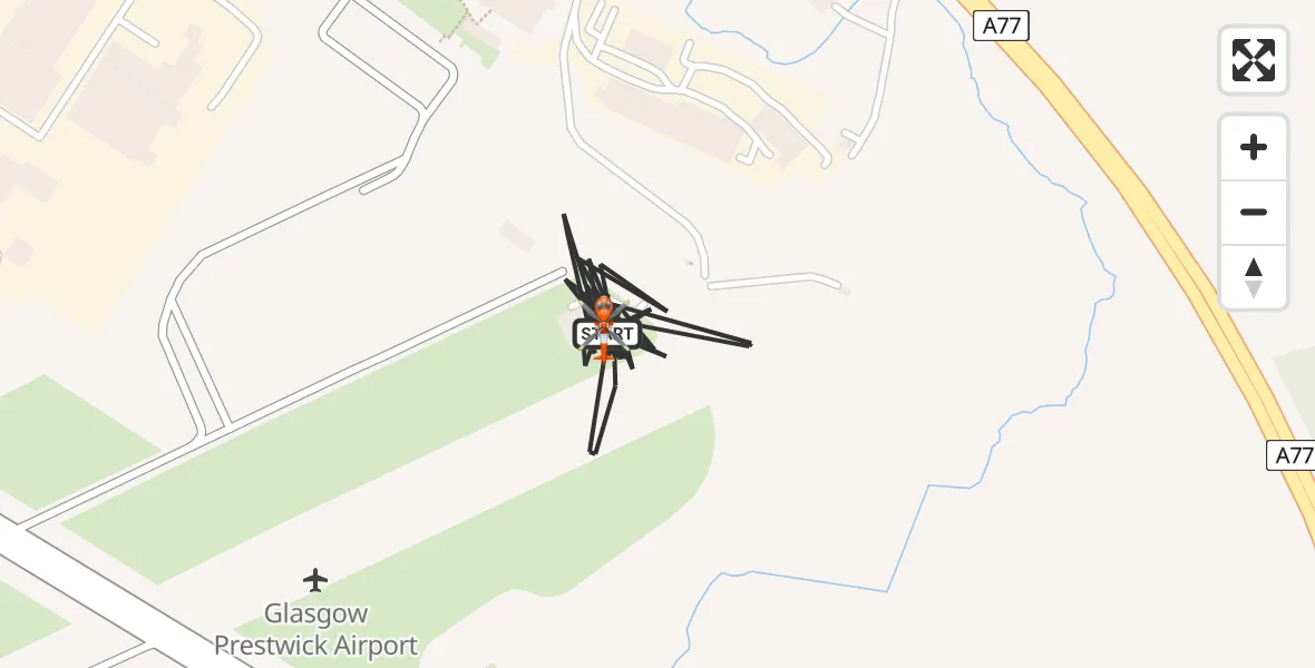 Flight route Coastguard Helicopter Glasgow Prestwick Airport - Glasgow Prestwick Airport, 22 July 2026, 11:24