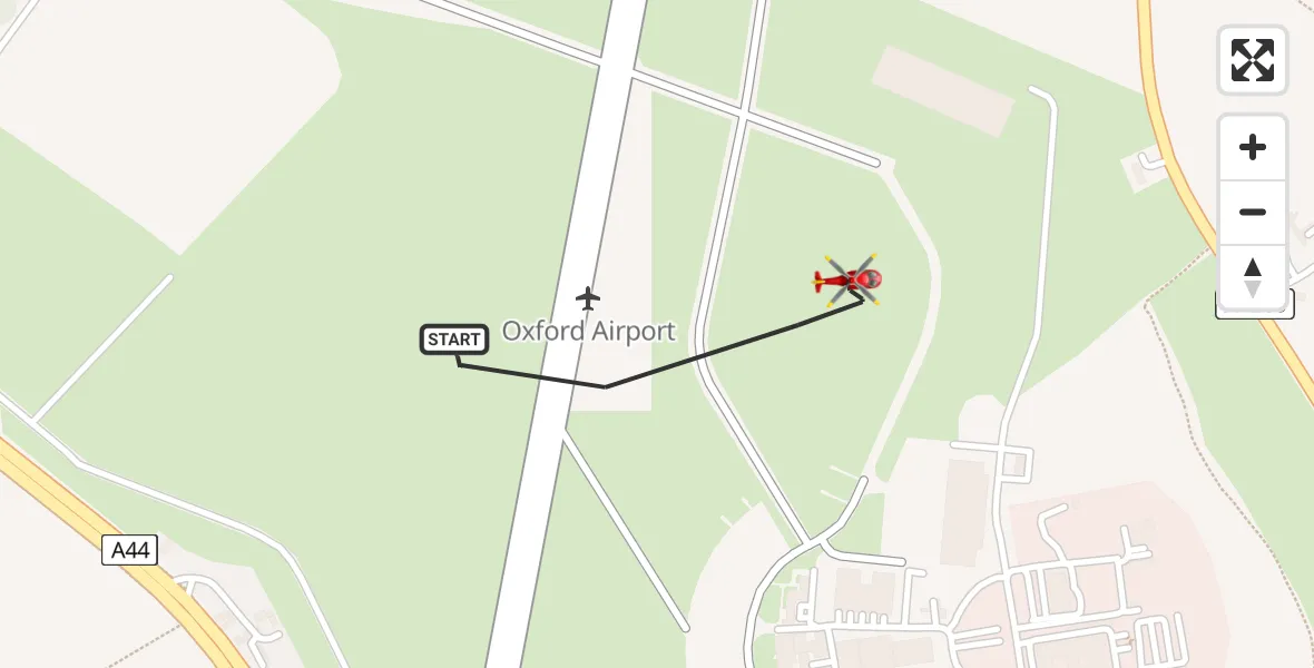 Flight route Air Ambulance Helicopter London Oxford Airport - London Oxford Airport, 22 July 2026, 13:24