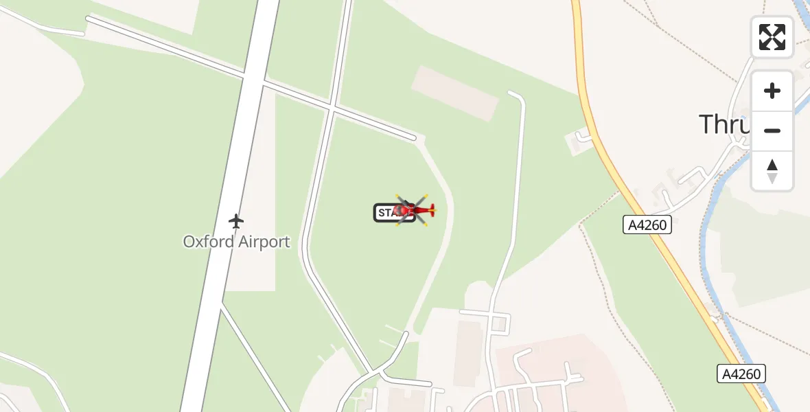Flight route Air Ambulance Helicopter London Oxford Airport - London Oxford Airport, 22 July 2026, 13:28