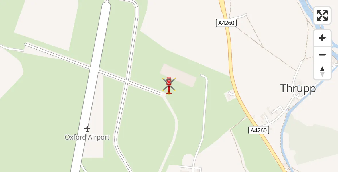 Flight route Air Ambulance Helicopter London Oxford Airport - London Oxford Airport, 22 July 2026, 13:38