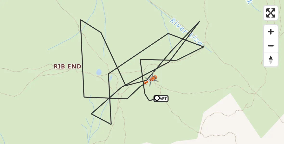 Flight route Coastguard Helicopter Wasdale - Ennerdale and Kinniside, 22 July 2026, 14:19