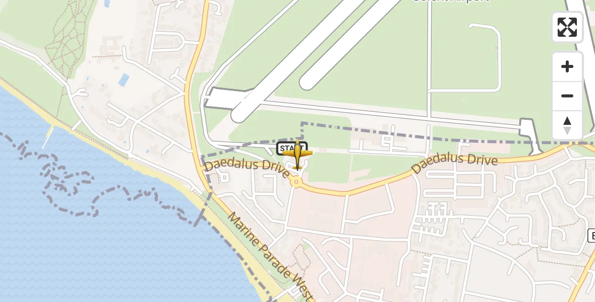 Flight route Police Aircraft Solent Airport - Solent Airport, 22 July 2026, 14:20