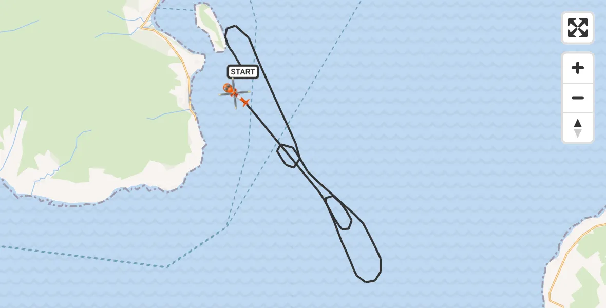 Flight route Coastguard Helicopter Inner Seas - Inner Seas, 22 July 2026, 15:19