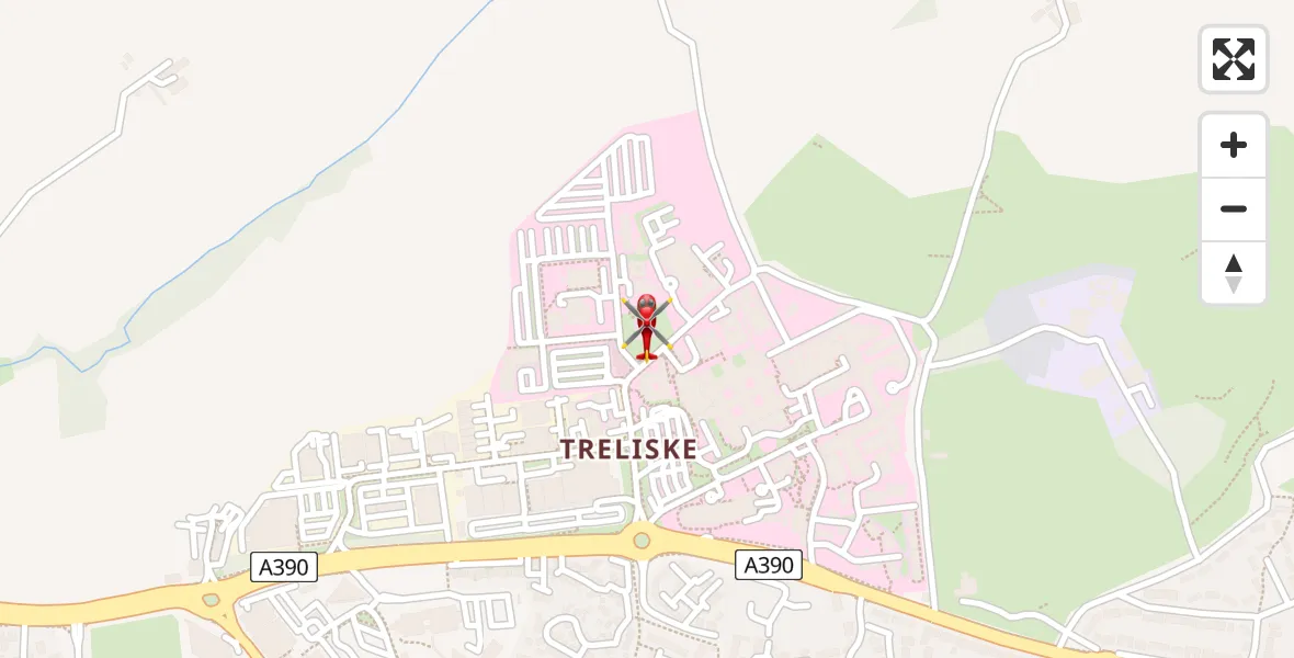 Flight route Air Ambulance Helicopter Treliske Hospital - Treliske Hospital, 22 July 2026, 15:19