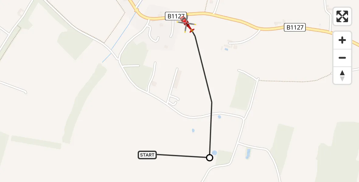 Flight route Air Ambulance Helicopter East Suffolk - Henstead, 22 July 2026, 15:45