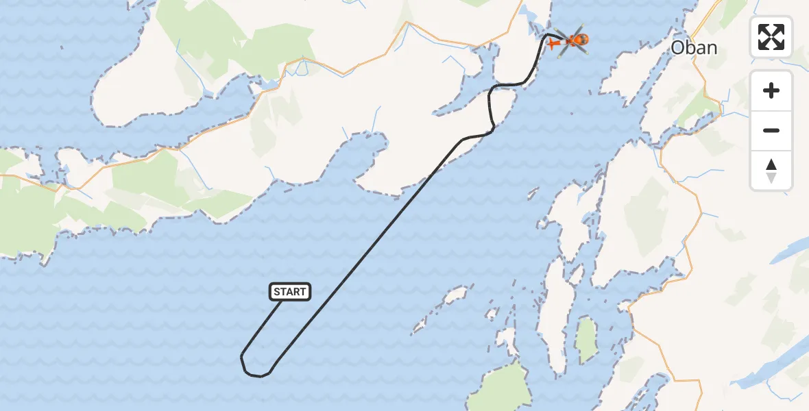 Flight route Coastguard Helicopter Inner Seas - Inner Seas, 22 July 2026, 16:10