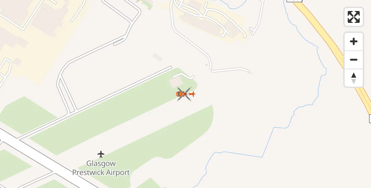 Flight route Coastguard Helicopter Glasgow Prestwick Airport - Glasgow Prestwick Airport, 22 July 2026, 16:41
