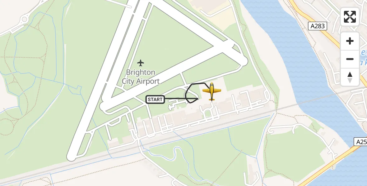Flight route Police Aircraft Brighton City Airport - Brighton City Airport, 22 July 2026, 17:41